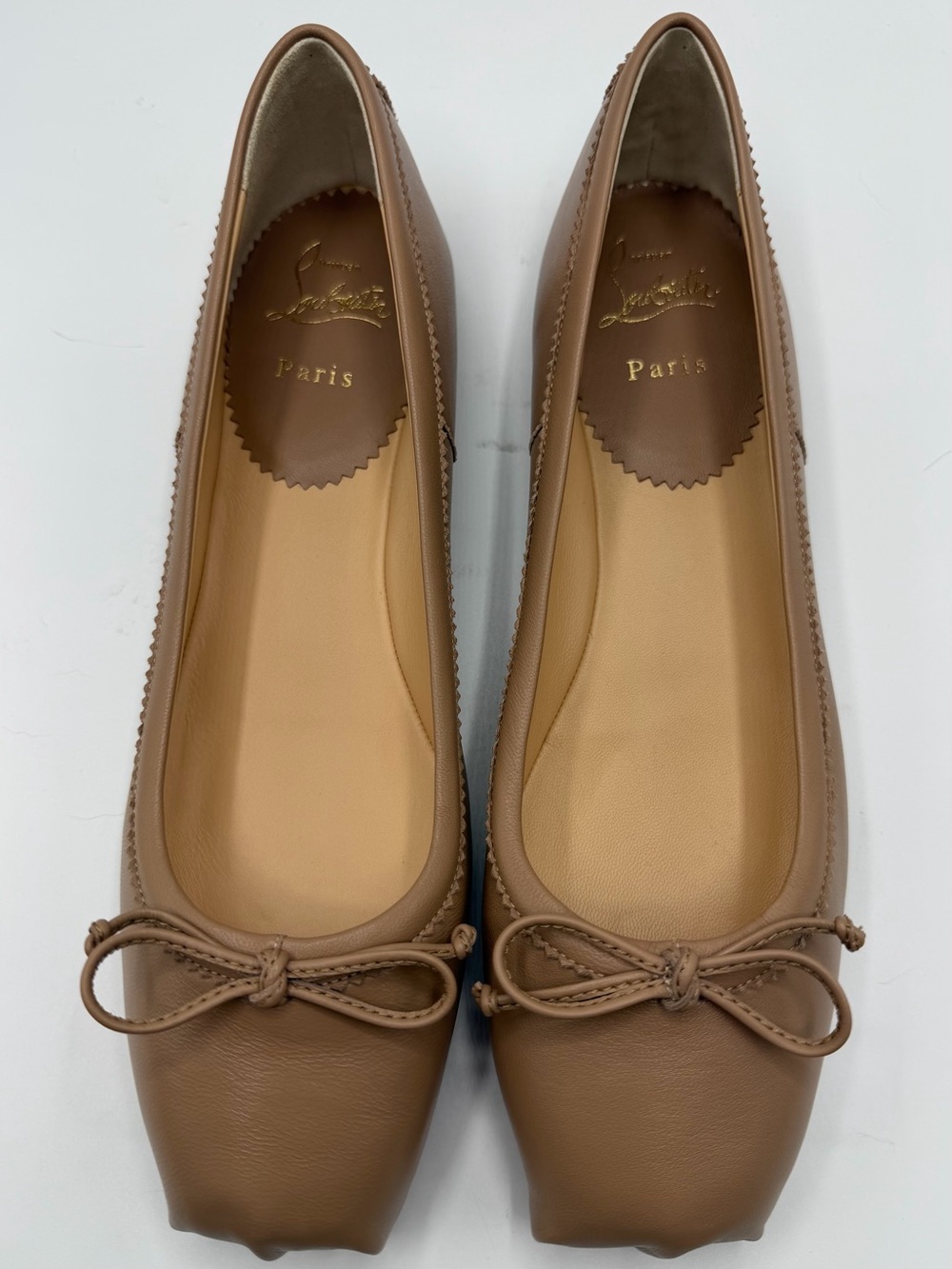 NEW Christian Louboutin Red Bottom Beige Leather Mamadrague Ballet Flats EU 39.5 - Picture 3 of 9
